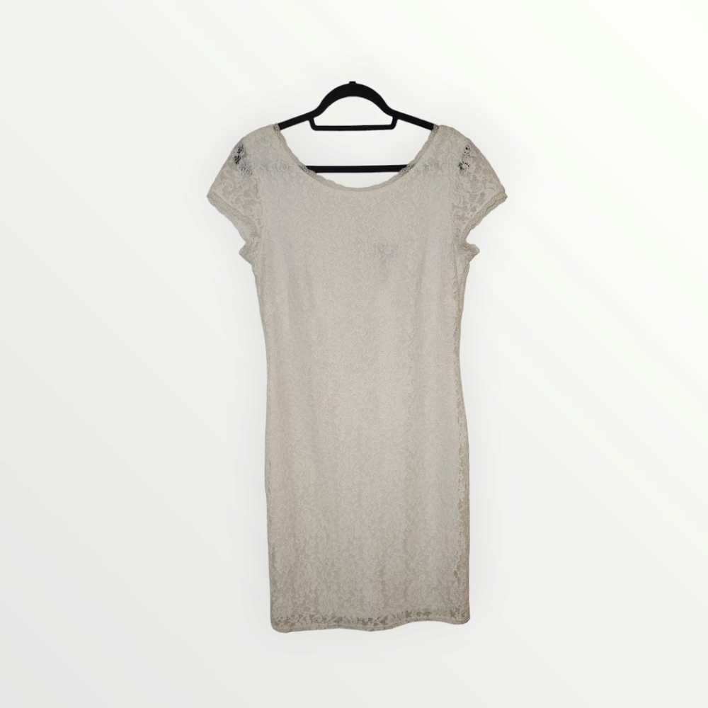 Laundry by Shelli Secal style Ly14666creme white ivory lace dress 10 Sundress - Picture 4 of 15